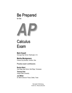 Be Prepared for the AP Calculus Exam