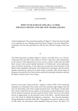 MOON OVER HARLEM: Edgar g. UlmEr, thE racE moviEs and thE