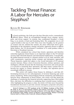 Tackling Threat Finance: A Labor for Hercules or Sisyphus?