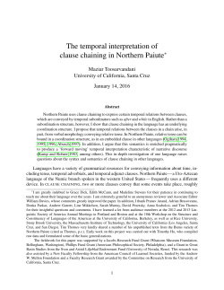 The temporal interpretation of clause chaining in Northern Paiute