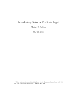 Introductory Notes on Predicate Logic
