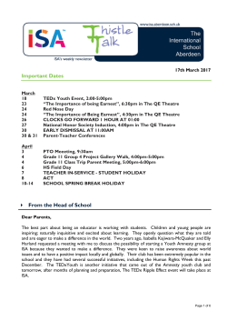 Important Dates 4 From the Head of School