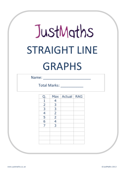 straight line graphs - Burton Borough School