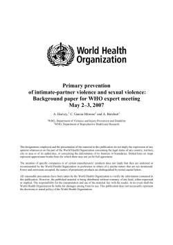 Primary prevention of intimate-partner violence and sexual violence