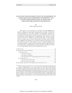 advancing the sovereign trust of government to safeguard the