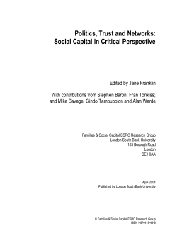 Social Capital in Critical Perspective