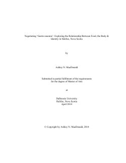 Negotiating `Gastro-anomie`: Exploring the Relationship Between