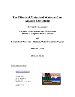 The Effects Of Motorized Watercraft On Aquatic Ecosystems
