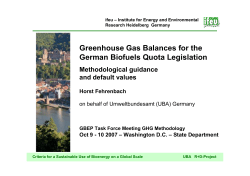 Greenhouse Gas Balances for the German Biofuels Quota