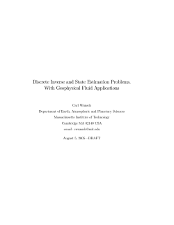 Discrete Inverse and State Estimation Problems. With Geophysical