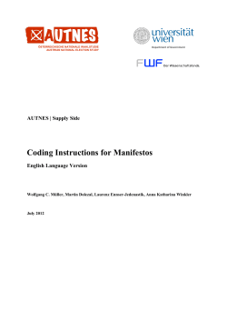 Coding Instructions for Manifestos