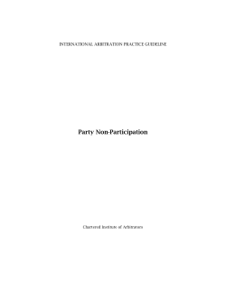 Party Non-Participation - Chartered Institute of Arbitrators
