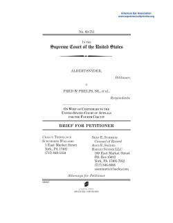 Brief of petitioner for Snyder v. Phelphs, 09-751