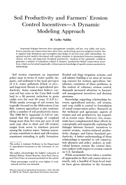 Soil Productivity and Farmers` Erosion Control Incentives