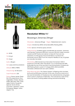 Spec Sheet PDF - Bliss Wine Imports