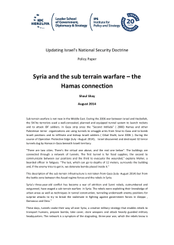 Syria and the sub terrain warfare – the Hamas connection