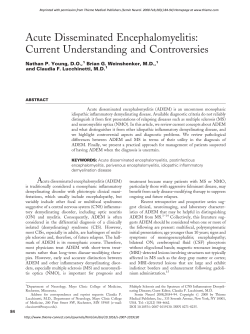 Acute Disseminated Encephalomyelitis: Current Understanding and