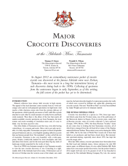 Major Crocoite Discoveries at the Adelaide Mine, Tasmania