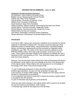 CRITERIA FOR AD DEMENTIA &ndash; V9 (5/18/10)&hellip;DSK revisions 5/20