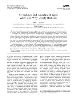 Overchoice and Assortment Type: When and
