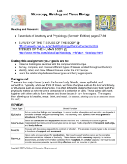 Lab Microscopy, Histology and Tissue Biology &bull; Essentials of
