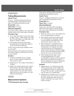 Taking Measurements Measurement Systems