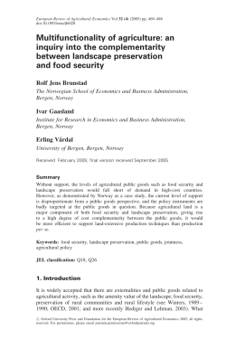 Multifunctionality of agriculture: an inquiry into the complementarity