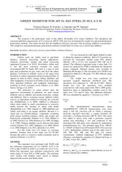 green inhibitor for api 5l x65 steel in hcl 0.5 m