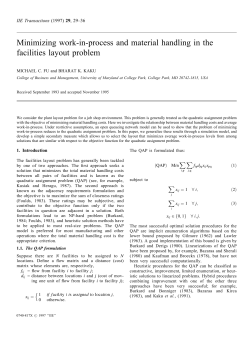 Minimizing work-in-process and material handling in the facilities
