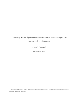 Thinking About Agricultural Productivity Accounting in