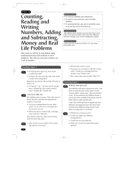 Counting, Reading and Writing Numbers, Adding and Subtracting