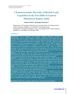 Chemotaxonomic Diversity of Herbal Leafy Vegetables in