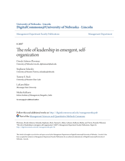 The role of leadership in emergent, self