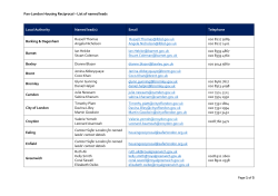 Pan-London Housing Reciprocal &ndash; List of named leads Page 1 of 5