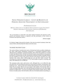 Swiss Heroin Clinics - The Beckley Foundation