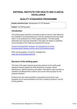 Management of venous thromboembolic diseases: briefing