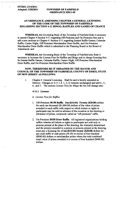 Ord 2011-05 Amending Ch 4 general licensing of the code of
