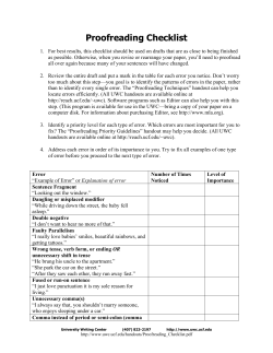 Proofreading Checklist