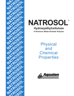 Natrosol&reg; Hydroxyethylcellulose Physical and Chemical Properties
