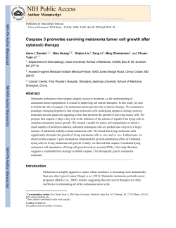 Caspase 3 promotes surviving melanoma tumor cell growth after