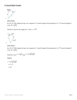 8-3 Special Right Triangles p562 1
