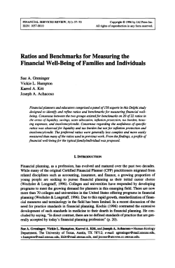 Ratios and Benchmarks for Measuring the