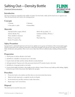 Salting Out&mdash;Density Bottle