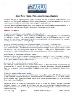 Know Your Rights: Demonstrations and Protests