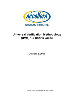 Universal Verification Methodology (UVM) 1.2 User`s Guide
