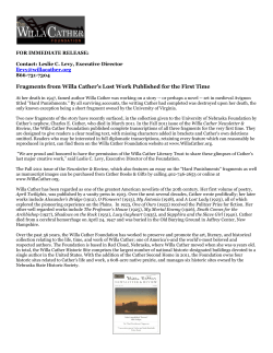 Fragments from Willa Cather`s Lost Work Published for the First Time