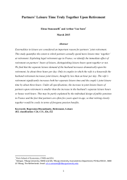 Partners` Leisure Time Truly Together Upon Retirement