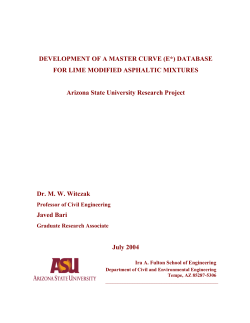 DEVELOPMENT OF A MASTER CURVE (E*)