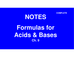 08 NOTES Acids and Bases Formulas COMPLETE