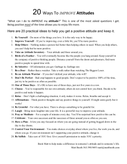 20 Ways To IMPROVE Attitudes